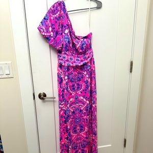 One shoulder maxi dress